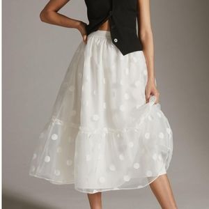 Eva Franco White Polka Dot Skirt